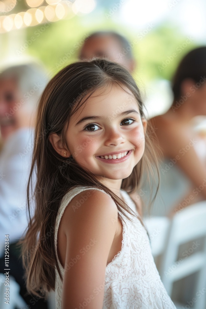 A young child smiles and sits comfortably at a table, great for illustrating innocence and happiness in various contexts A young child smiles and sits comfortably at a table, great for illustrating innocence and happiness in various contexts