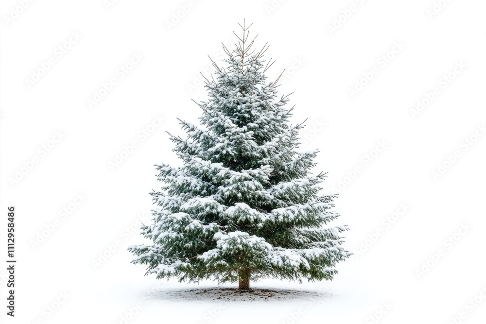 A solitary pine tree stands tall amidst the snowy landscape A solitary pine tree stands tall amidst the snowy landscape