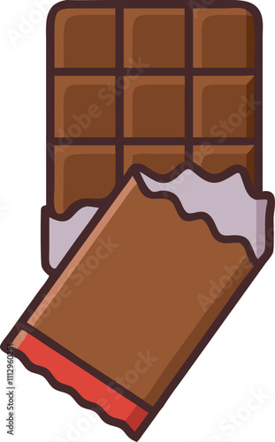 chocolate bar vector icon minimalist design with colorful lines perfect for modern illustration - simple vector clipart of an chocolate bar in a clean and minimal style flat icon illustration.