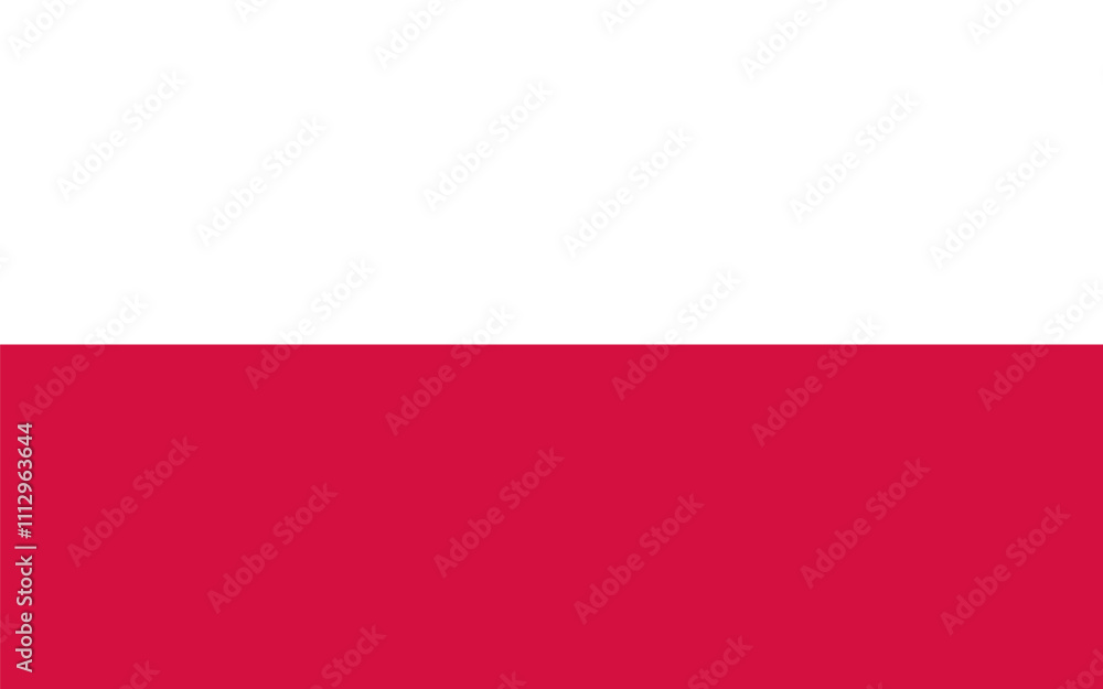Poland flag in official colors, dimensions and aspect ratio. Vector flag symbolizing national pride, identity, heritage, patriotism and authority Poland flag in official colors, dimensions and aspect ratio. Vector flag symbolizing national pride, identity, heritage, patriotism and authority