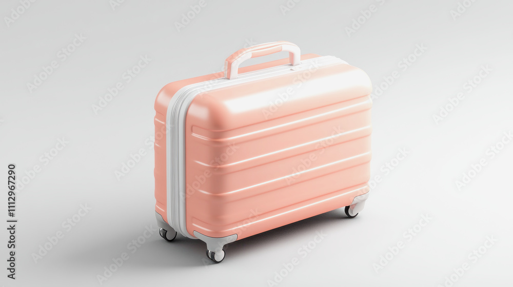 Stylish pink luggage with wheels for effortless travel convenience. Generative AI Stylish pink luggage with wheels for effortless travel convenience. Generative AI