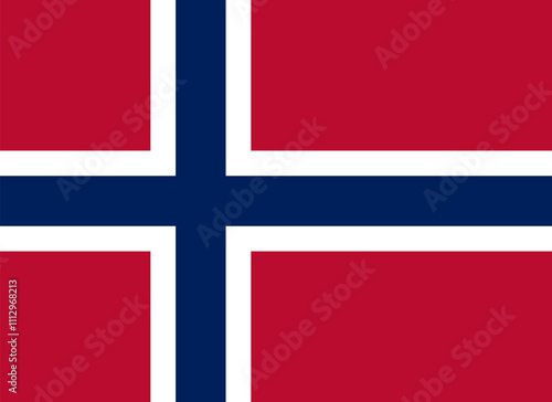 Norway flag in official colors, dimensions and aspect ratio. Vector flag symbolizing national pride, identity, heritage, patriotism and authority