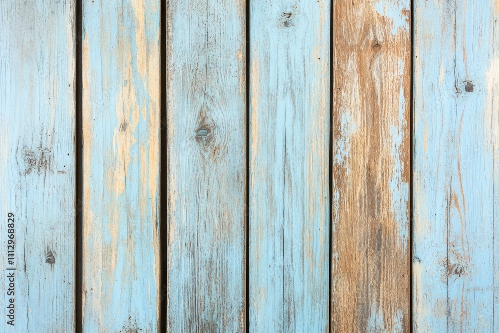 Fototapeta premium A close-up shot of a wooden wall with peeling paint, suitable for use in architectural or interior design contexts