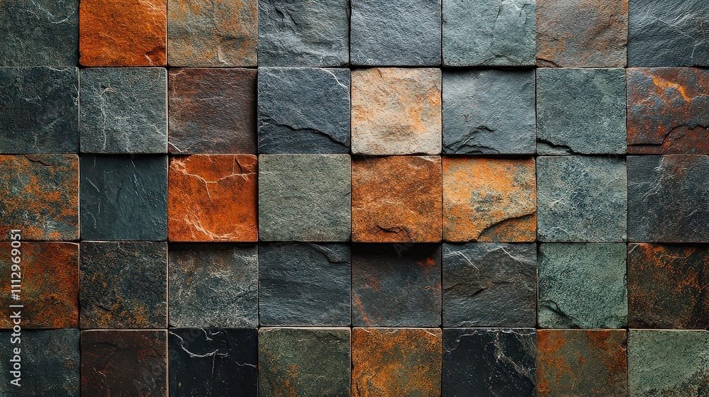 Wall of textured stone tiles in earthy shades, offering inspiration for architecture, design, and natural aesthetic spaces. Wall of textured stone tiles in earthy shades, offering inspiration for architecture, design, and natural aesthetic spaces.