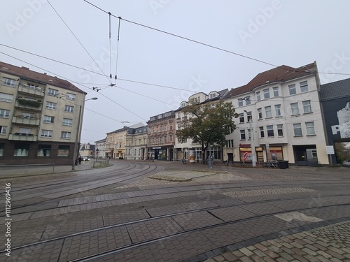 ein Wohngebiet mit Strasse in Brandenburg an der Havel photo