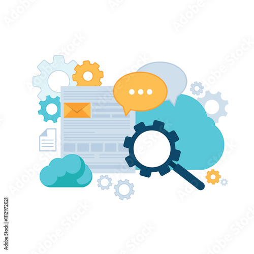 Search engine optimization. Flat vector illustration.