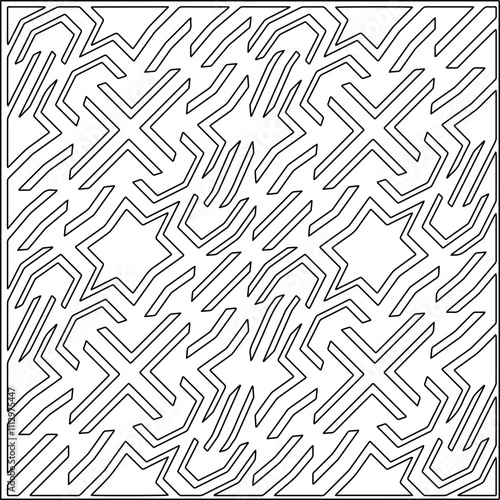 Abstract shapes.Patterns from lines.White wallpaper. Vector graphics for design, textile, decoration, cover, wallpaper, web background, wrapping paper, fabric, packaging. Repeating pattern.