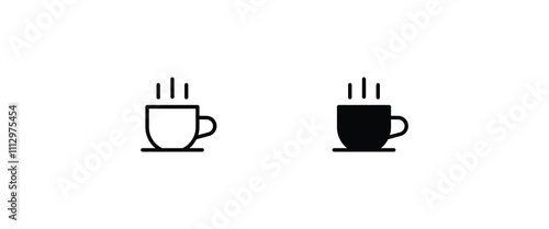Cup of coffee, mug, tea icon Hot drink icon icons button, vector, sign, symbol, logo, illustration, editable stroke, flat design style isolated on white linear pictogram