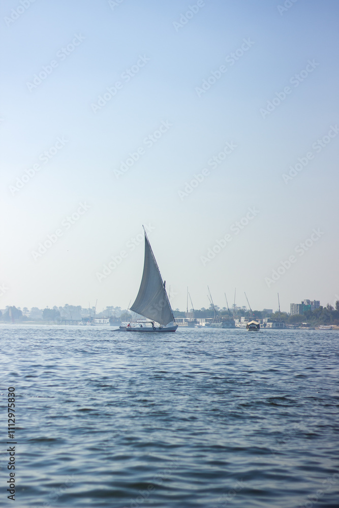 Fototapeta premium Yachts on the Nile River. Luxor, Egypt.