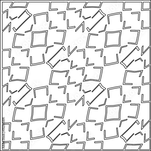 Abstract shapes.Patterns from lines.White wallpaper. Vector graphics for design, textile, decoration, cover, wallpaper, web background, wrapping paper, fabric, packaging. Repeating pattern.