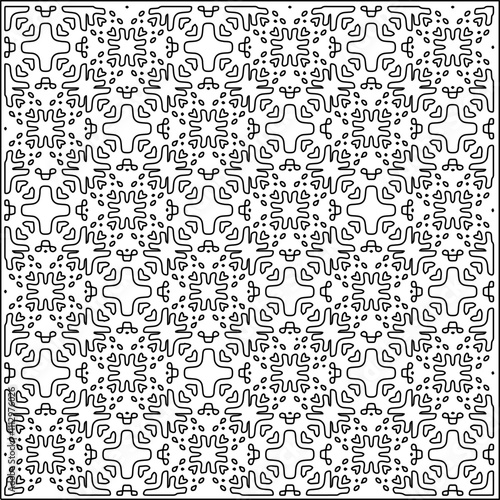 Abstract shapes.Patterns from lines.White wallpaper. Vector graphics for design, textile, decoration, cover, wallpaper, web background, wrapping paper, fabric, packaging. Repeating pattern.
