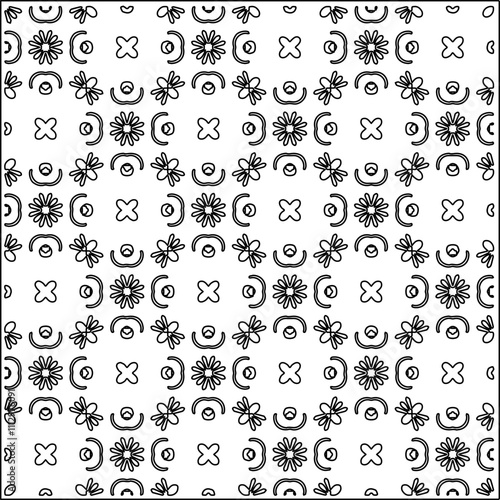 Abstract shapes.Patterns from lines.White wallpaper. Vector graphics for design, textile, decoration, cover, wallpaper, web background, wrapping paper, fabric, packaging. Repeating pattern.