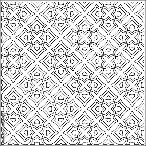 Abstract shapes.Patterns from lines.White wallpaper. Vector graphics for design, textile, decoration, cover, wallpaper, web background, wrapping paper, fabric, packaging. Repeating pattern.