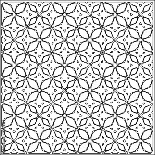 Abstract shapes.Patterns from lines.White wallpaper. Vector graphics for design, textile, decoration, cover, wallpaper, web background, wrapping paper, fabric, packaging. Repeating pattern.