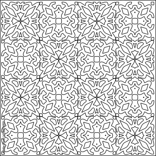 Abstract shapes.Patterns from lines.White wallpaper. Vector graphics for design, textile, decoration, cover, wallpaper, web background, wrapping paper, fabric, packaging. Repeating pattern.