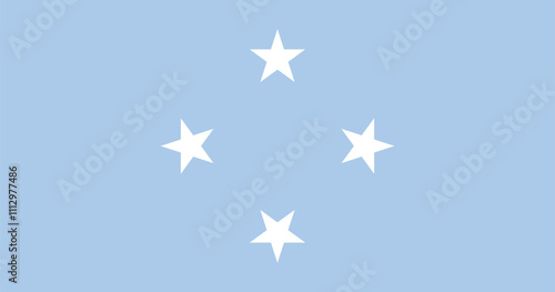 Federated States of Micronesia flag in official colors, dimensions and aspect ratio. Vector flag symbolizing national pride, identity, heritage, patriotism and authority