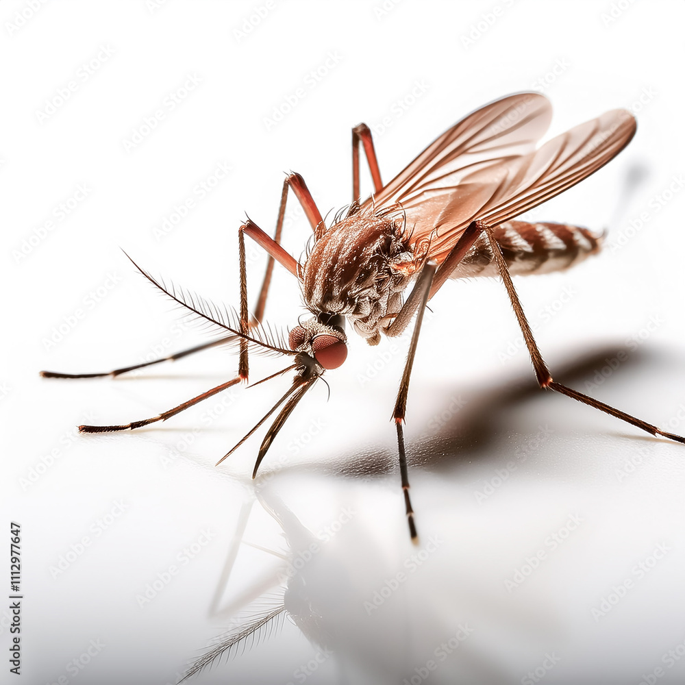 macro shot of mosquito on white background macro shot of mosquito on white background