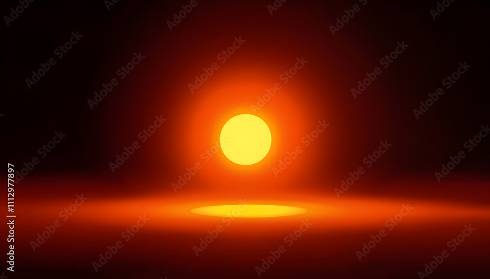 abstract orange sun light element isolated with white highlights, png