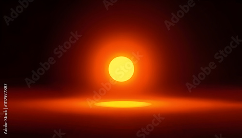 abstract orange sun light element isolated with white highlights, png