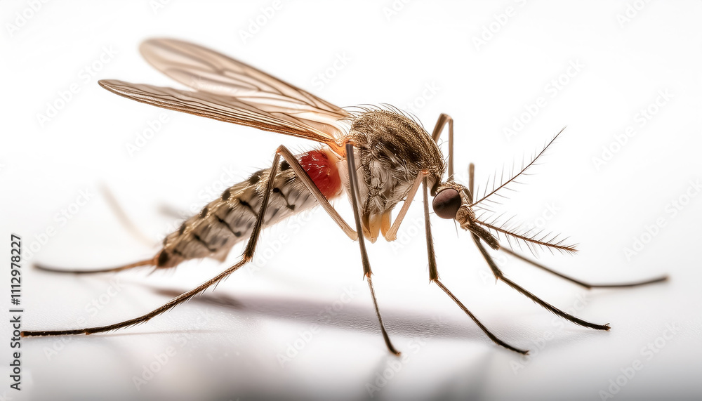 macro shot of mosquito on white background macro shot of mosquito on white background