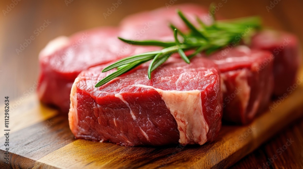 National Wagyu Day Fresh raw beef tenderloin steaks on wooden board with rosemary National Wagyu Day Fresh raw beef tenderloin steaks on wooden board with rosemary
