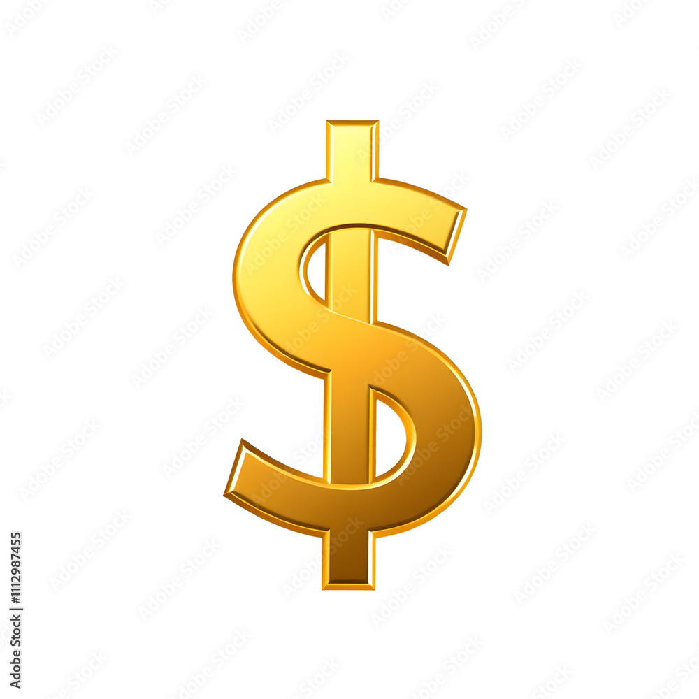 Gold Dollar Sign Icon with Transparent Background Gold Dollar Sign Icon with Transparent Background