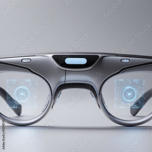 uturistic AI-powered glasses with electronic lenses offering adjustable focal length, sleek design, and advanced augmented reality features photo