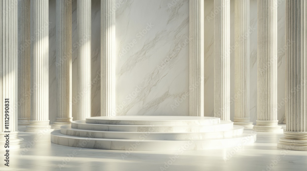 Obraz premium empty stage surrounded by columns