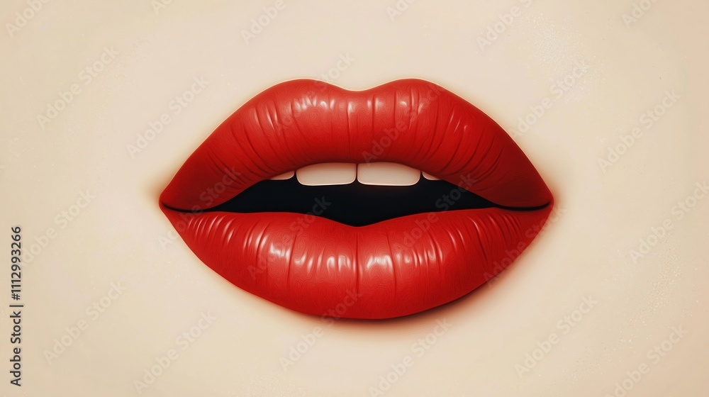 Close-up view of red lips. Beautiful woman lips isolated on neutral background. Perfect for beauty, cosmetics topics. Attractive illustration for fashion, style projects. Red lipstick photo. Lipstick Close-up view of red lips. Beautiful woman lips isolated on neutral background. Perfect for beauty, cosmetics topics. Attractive illustration for fashion, style projects. Red lipstick photo. Lipstick