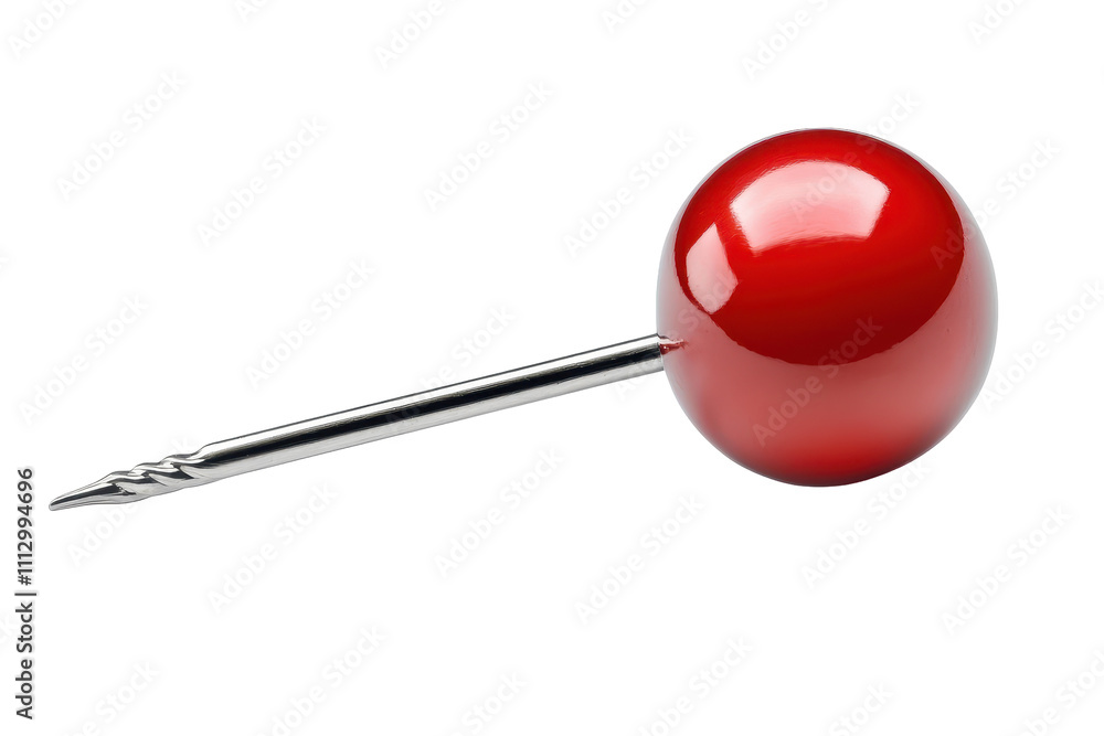 Stylish pin with a bright red pearl Stylish pin with a bright red pearl