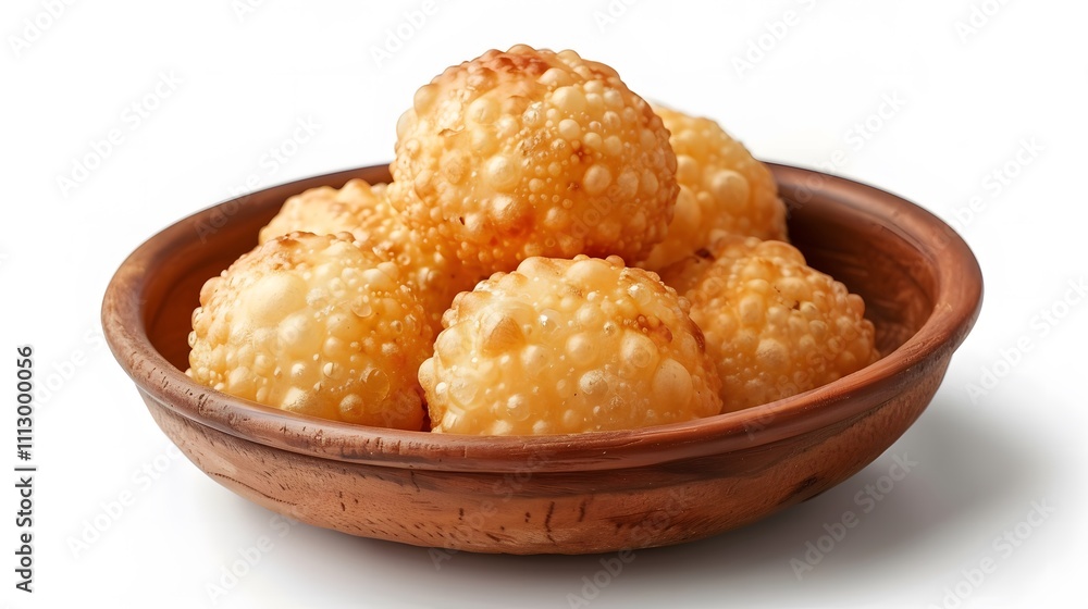 india food Pani Puri on white background with copy space india food Pani Puri on white background with copy space