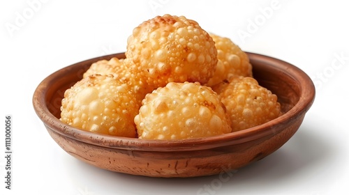 india food Pani Puri on white background with copy space