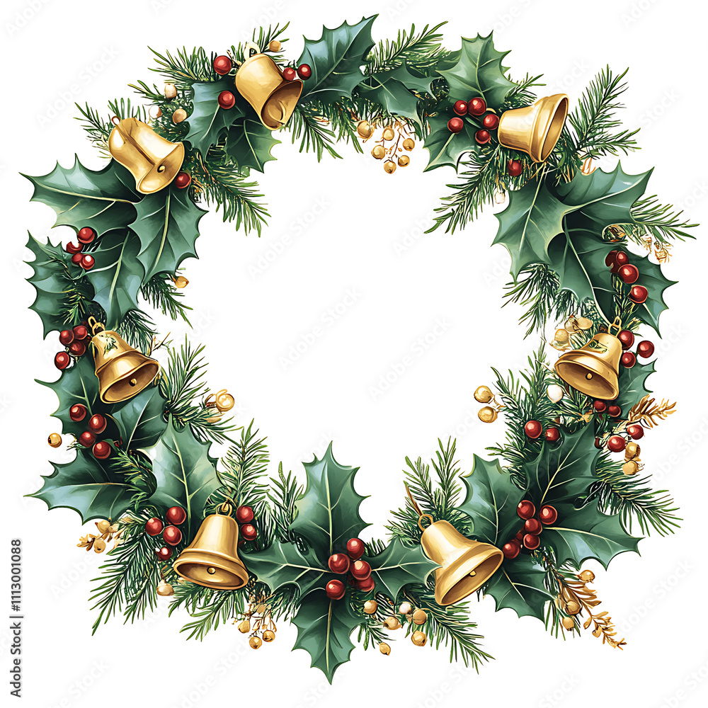 © Prosanjit12 - Holly garland bell decorations isolated on transparent background © Prosanjit12 - Holly garland bell decorations isolated on transparent background