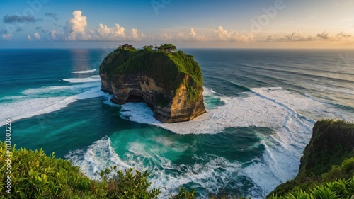 Beautiful view of ocean in Uluwatu on Bali 