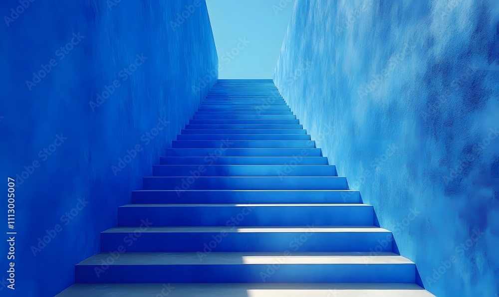 Fototapeta premium A dramatic scene featuring a set of stairs leading upwards to an expansive