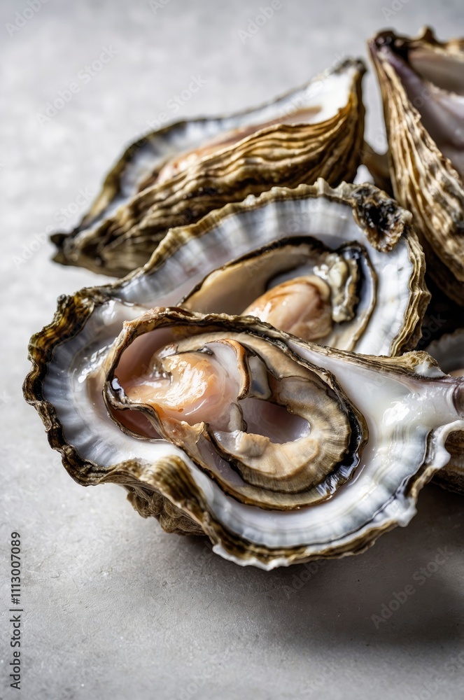 Fresh opened oyster on white background Fresh opened oyster on white background