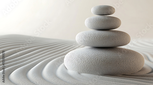 Zen Garden Stones: A Peaceful Scene of Harmony photo