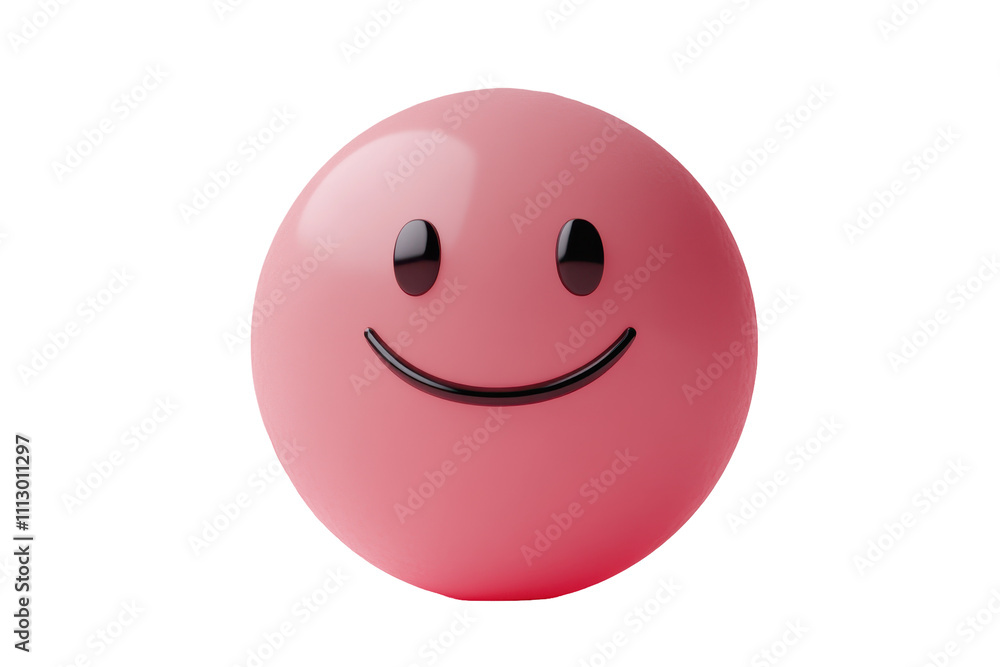 Fototapeta premium pink emoticon on a white background