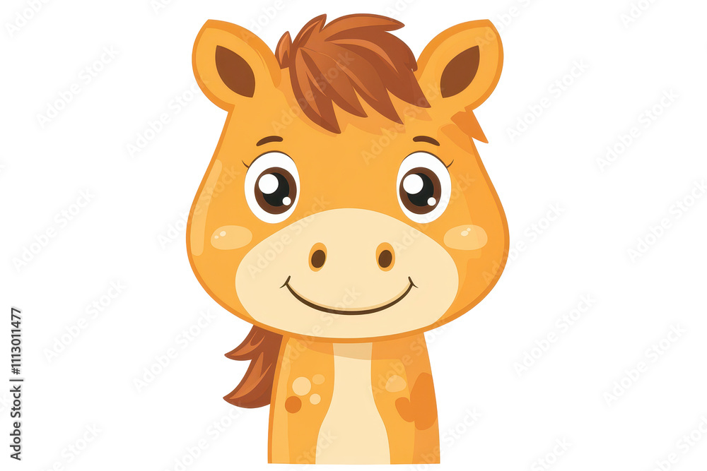 The face of a happy horse, with a warm and frien The face of a happy horse, with a warm and frien