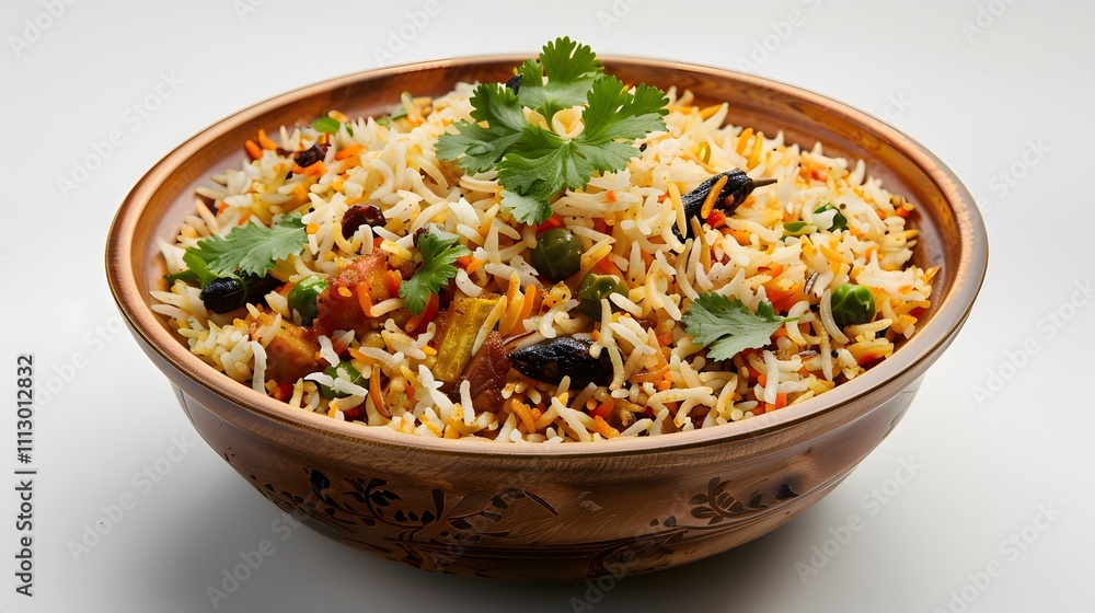 indian food biryani rice isolated on white indian food biryani rice isolated on white
