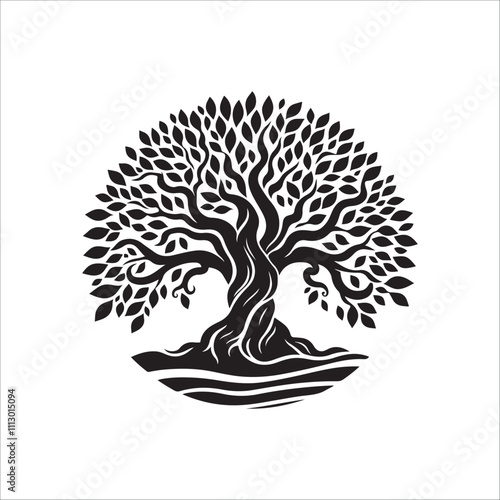 best banyan tree silhouette vector