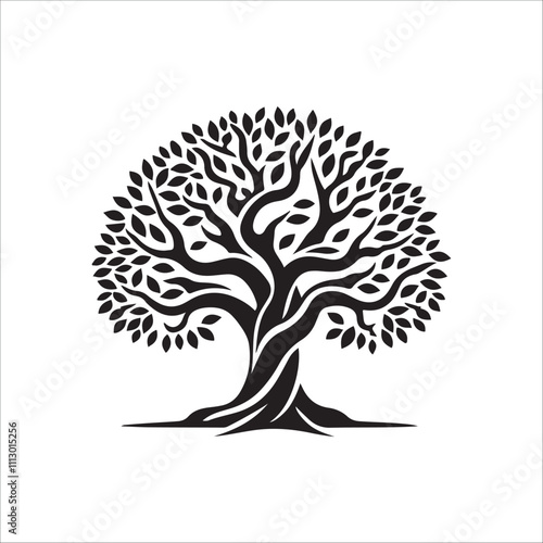 best banyan tree silhouette vector