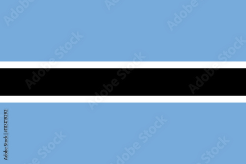 Botswana flag in official colors, dimensions and aspect ratio. Vector flag symbolizing national pride, identity, heritage, patriotism and authority