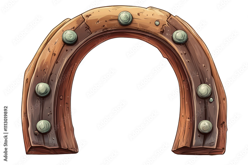 A new, shiny horseshoe isolated with a white background A new, shiny horseshoe isolated with a white background