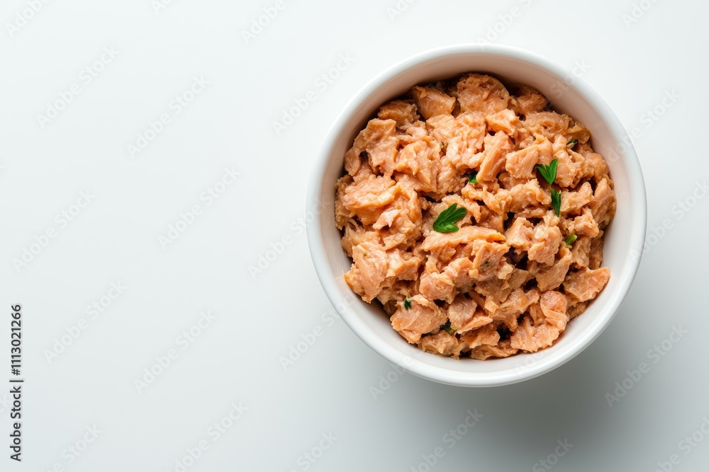 A bowl of food with a lot of meat and herbs A bowl of food with a lot of meat and herbs