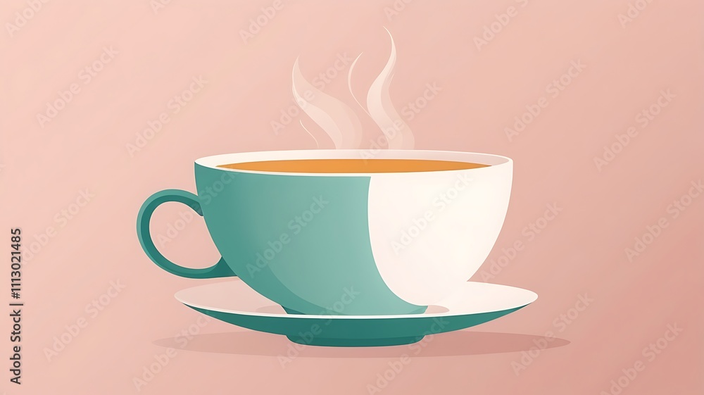 A steaming cup of tea sits on a saucer A steaming cup of tea sits on a saucer