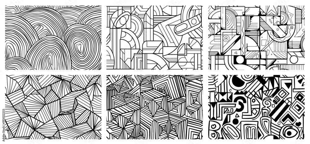 Obraz premium decorative hand-drawn geometric and organic designs vector collection
