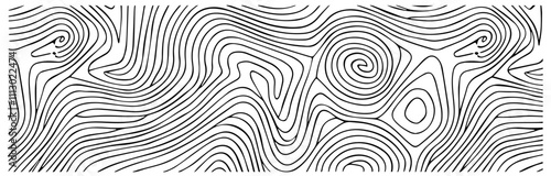 artistic sketch of flowing lines in abstract style – black vector pattern