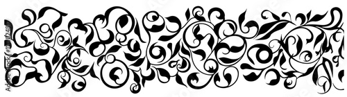 intricate black and white floral swirl pattern
