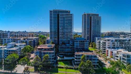 Photography Panorama Aerial view above Rhodes with views to Meadowbank and Olympic park and